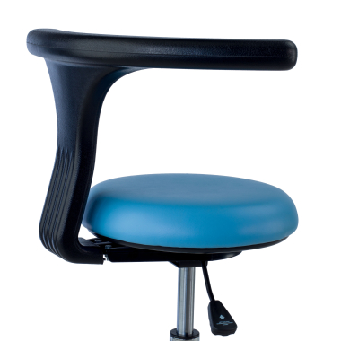 taburete de trabajo y laboratorio azul clinicpro plastico sin brazos 3