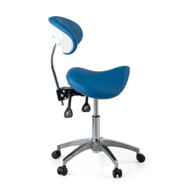 taburete de trabajo y laboratorio azul ergo clinic plastico sin brazos 3