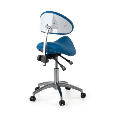 taburete de trabajo y laboratorio azul ergo clinic plastico sin brazos 10