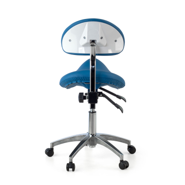 taburete de trabajo y laboratorio azul ergo clinic plastico sin brazos 7