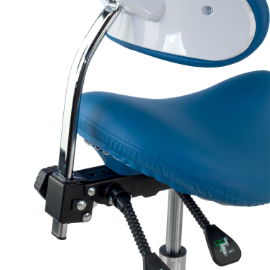 taburete de trabajo y laboratorio azul ergo clinic plastico sin brazos 4