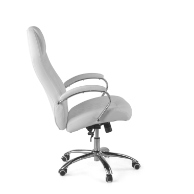 sillon de oficina blanco pioneer piel sintetica brazos tapizados 6
