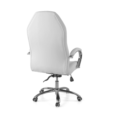 sillon de oficina blanco pioneer piel sintetica brazos tapizados 10