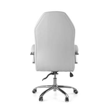 sillon de oficina blanco pioneer piel sintetica brazos tapizados 9