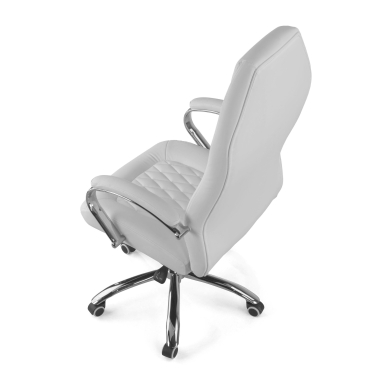 sillon de oficina blanco pioneer piel sintetica brazos tapizados 7