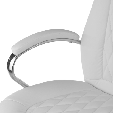 sillon de oficina blanco pioneer piel sintetica brazos tapizados 8
