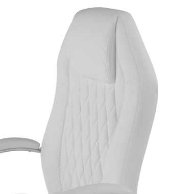sillon de oficina blanco pioneer piel sintetica brazos tapizados 5