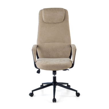 sillon de oficina beige denmark tela brazos tapizados reposacabezas 3