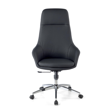 sillon de oficina negro luxus piel sintetica brazos tapizados 3