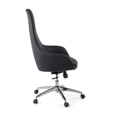 sillon de oficina negro luxus piel sintetica brazos tapizados 4
