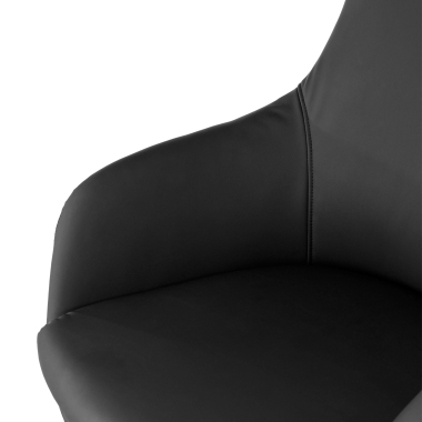 sillon de oficina negro luxus piel sintetica brazos tapizados 6