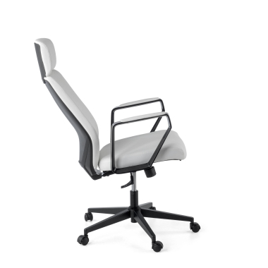 sillon de oficina blanco saranto piel sintetica brazos fijos 4