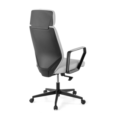 sillon de oficina blanco saranto piel sintetica brazos fijos 9