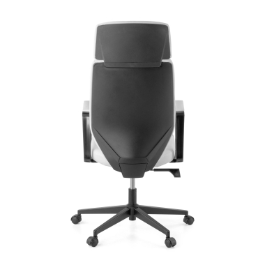 sillon de oficina blanco saranto piel sintetica brazos fijos 5