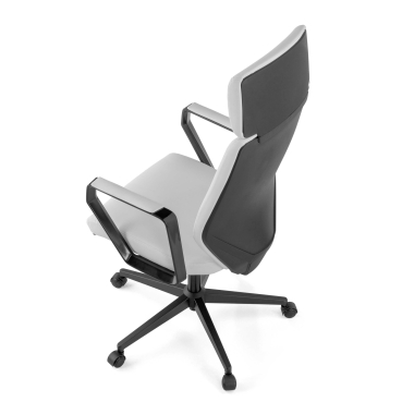 sillon de oficina blanco saranto piel sintetica brazos fijos 10