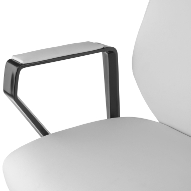 sillon de oficina blanco saranto piel sintetica brazos fijos 6