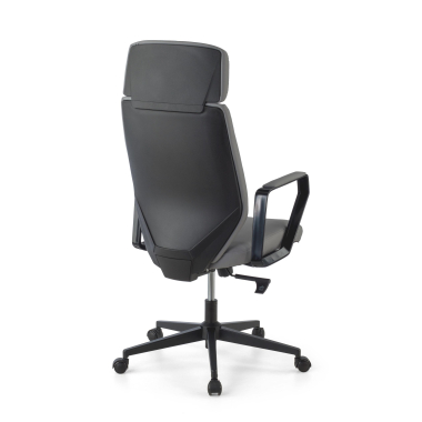 sillon de oficina gris saranto piel sintetica brazos fijos 9