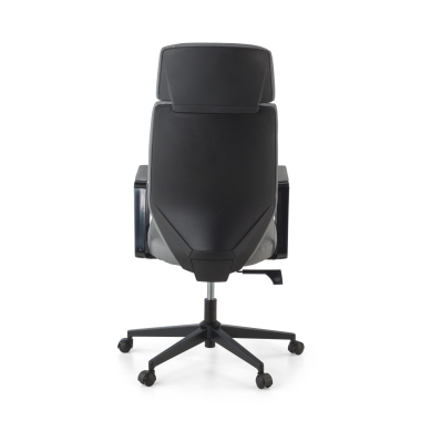sillon de oficina gris saranto piel sintetica brazos fijos 5