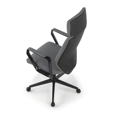 sillon de oficina gris saranto piel sintetica brazos fijos 10