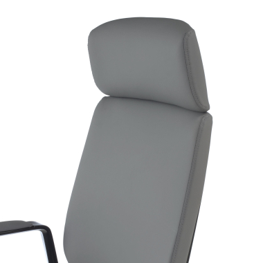 sillon de oficina gris saranto piel sintetica brazos fijos 8