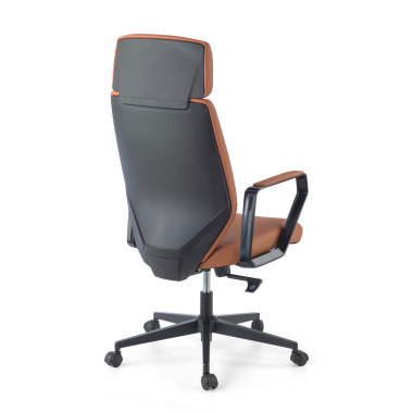 sillon de oficina marron saranto piel sintetica brazos fijos 6