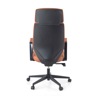 sillon de oficina marron saranto piel sintetica brazos fijos 7