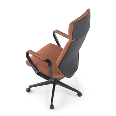 sillon de oficina marron saranto piel sintetica brazos fijos 8