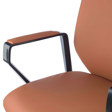 sillon de oficina marron saranto piel sintetica brazos fijos 9
