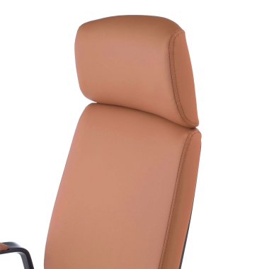 sillon de oficina marron saranto piel sintetica brazos fijos 10