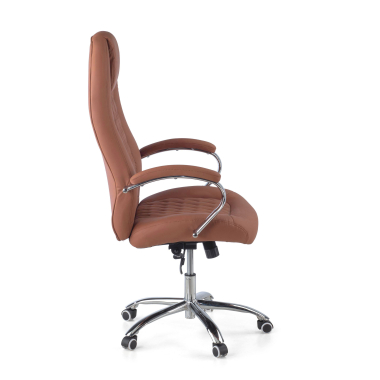 sillon de oficina marron pioneer piel sintetica brazos tapizados 3