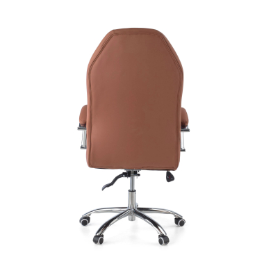 sillon de oficina marron pioneer piel sintetica brazos tapizados 7