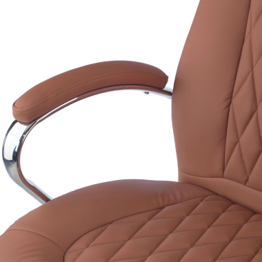 sillon de oficina marron pioneer piel sintetica brazos tapizados 9