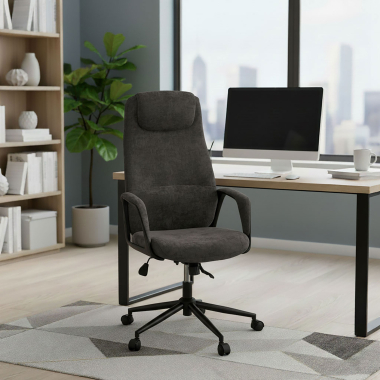 sillon de oficina antracita denmark tela brazos tapizados reposacabezas 2