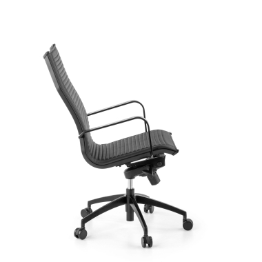 silla de oficina negro estructura negra ecopiel piel sintetica brazos fijos 5