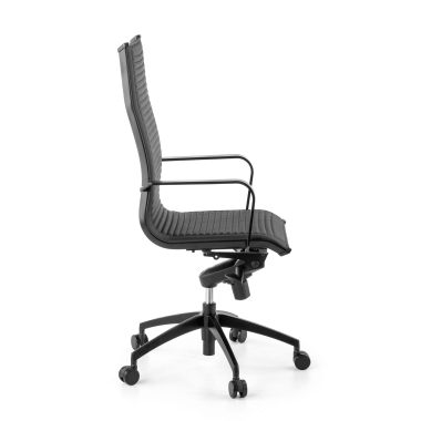 silla de oficina negro estructura negra ecopiel piel sintetica brazos fijos 6