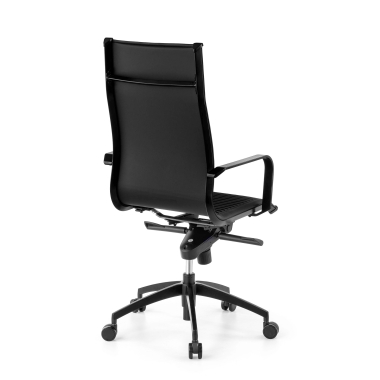 silla de oficina negro estructura negra ecopiel piel sintetica brazos fijos 10