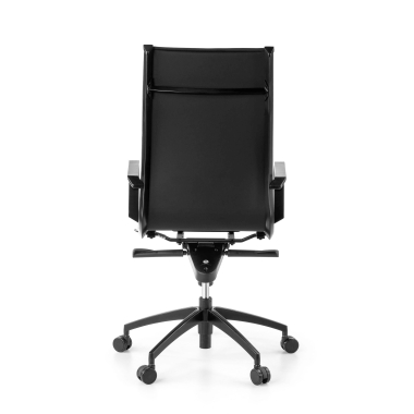 silla de oficina negro estructura negra ecopiel piel sintetica brazos fijos 7