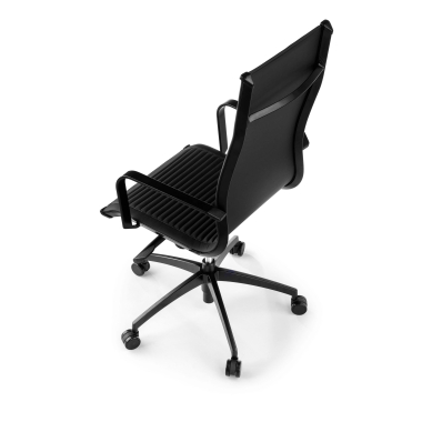 silla de oficina negro estructura negra ecopiel piel sintetica brazos fijos 9