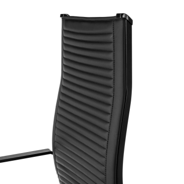 silla de oficina negro estructura negra ecopiel piel sintetica brazos fijos 8