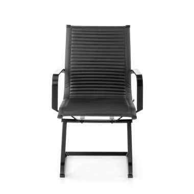 silla confidente negro estructura negra ecopiel piel sintetica brazos fijos 3