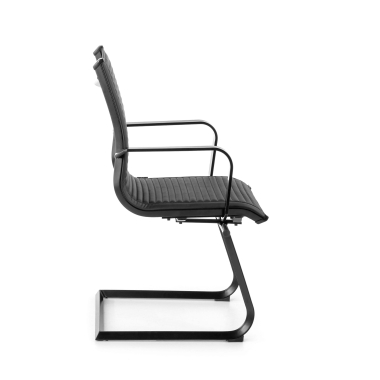 silla confidente negro estructura negra ecopiel piel sintetica brazos fijos 4