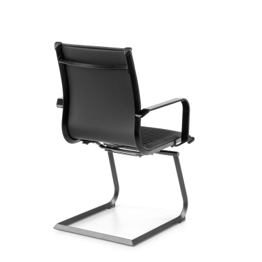 silla confidente negro estructura negra ecopiel piel sintetica brazos fijos 6