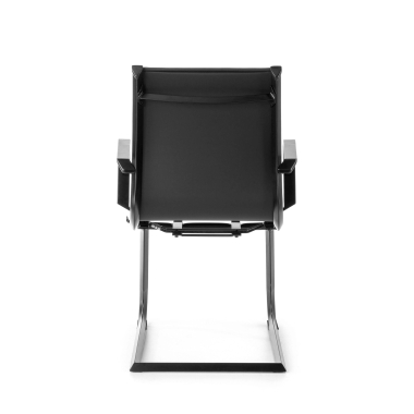 silla confidente negro estructura negra ecopiel piel sintetica brazos fijos 9