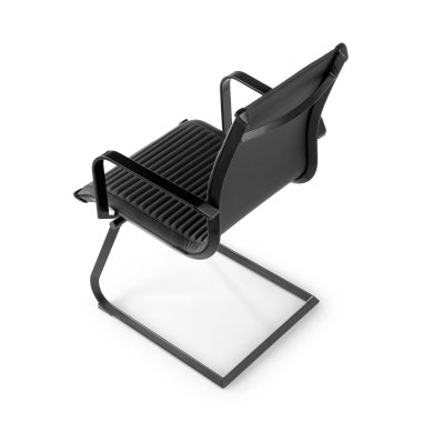 silla confidente negro estructura negra ecopiel piel sintetica brazos fijos 8