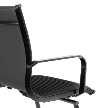 silla confidente negro estructura negra ecopiel piel sintetica brazos fijos 7