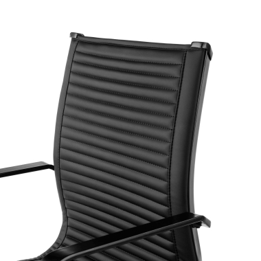 silla confidente negro estructura negra ecopiel piel sintetica brazos fijos 5
