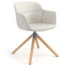 Silla Giratoria Ores, con ruedas, Moderno Diseño, Ecopiel