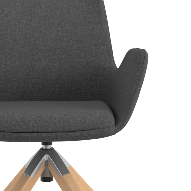 silla nordica antracita giratoria madera tela brazos tapizados 5