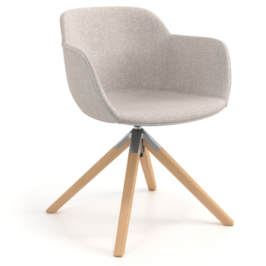 silla confidente beige giratoria nadera tela brazos tapizados 1