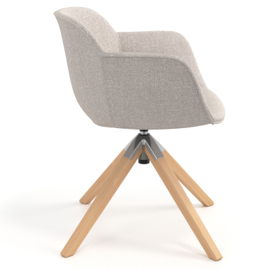 silla confidente beige giratoria nadera tela brazos tapizados 3